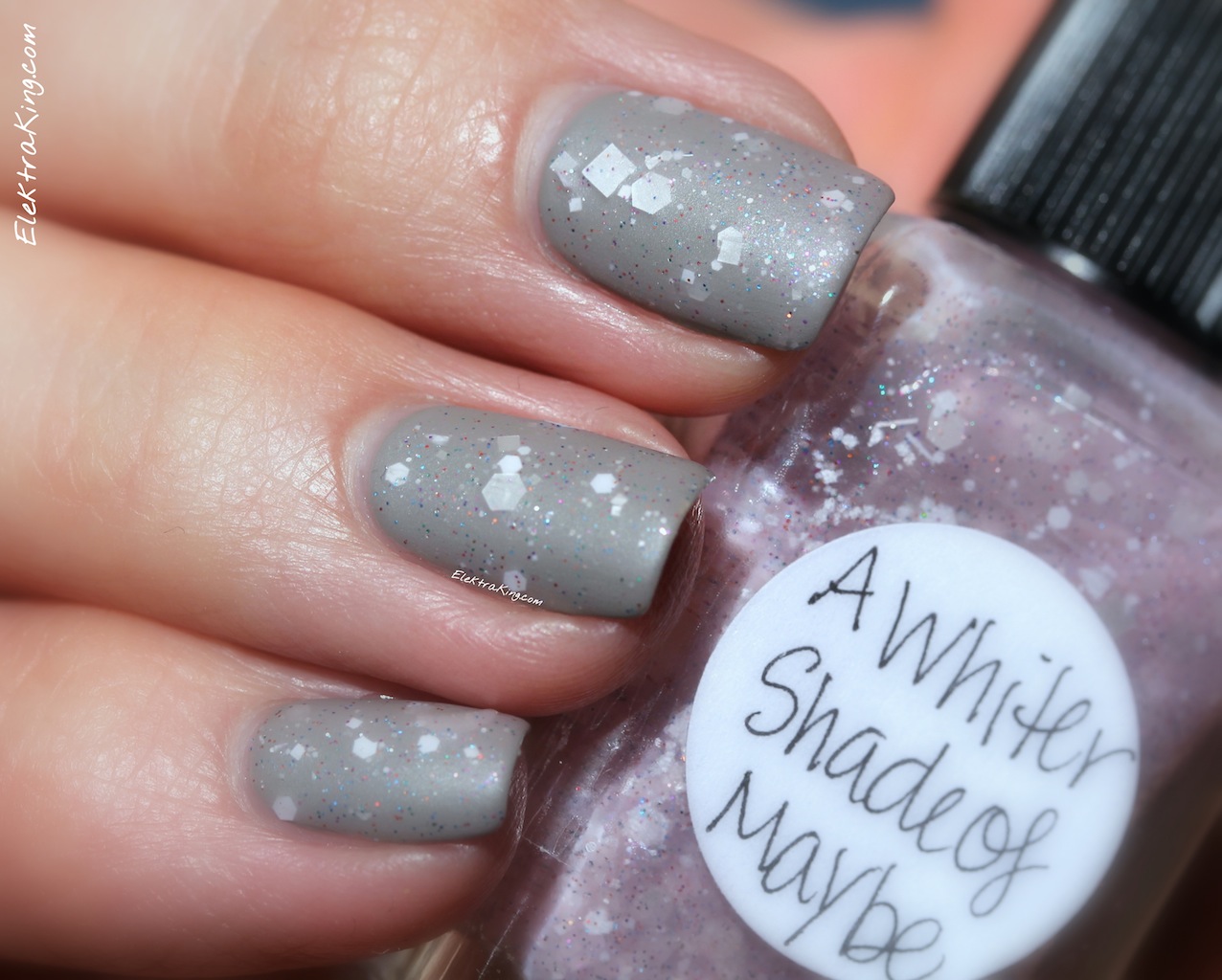Lynnderella A Whiter Shade Of Maybe over OPI French Quarter For Your Thoughts