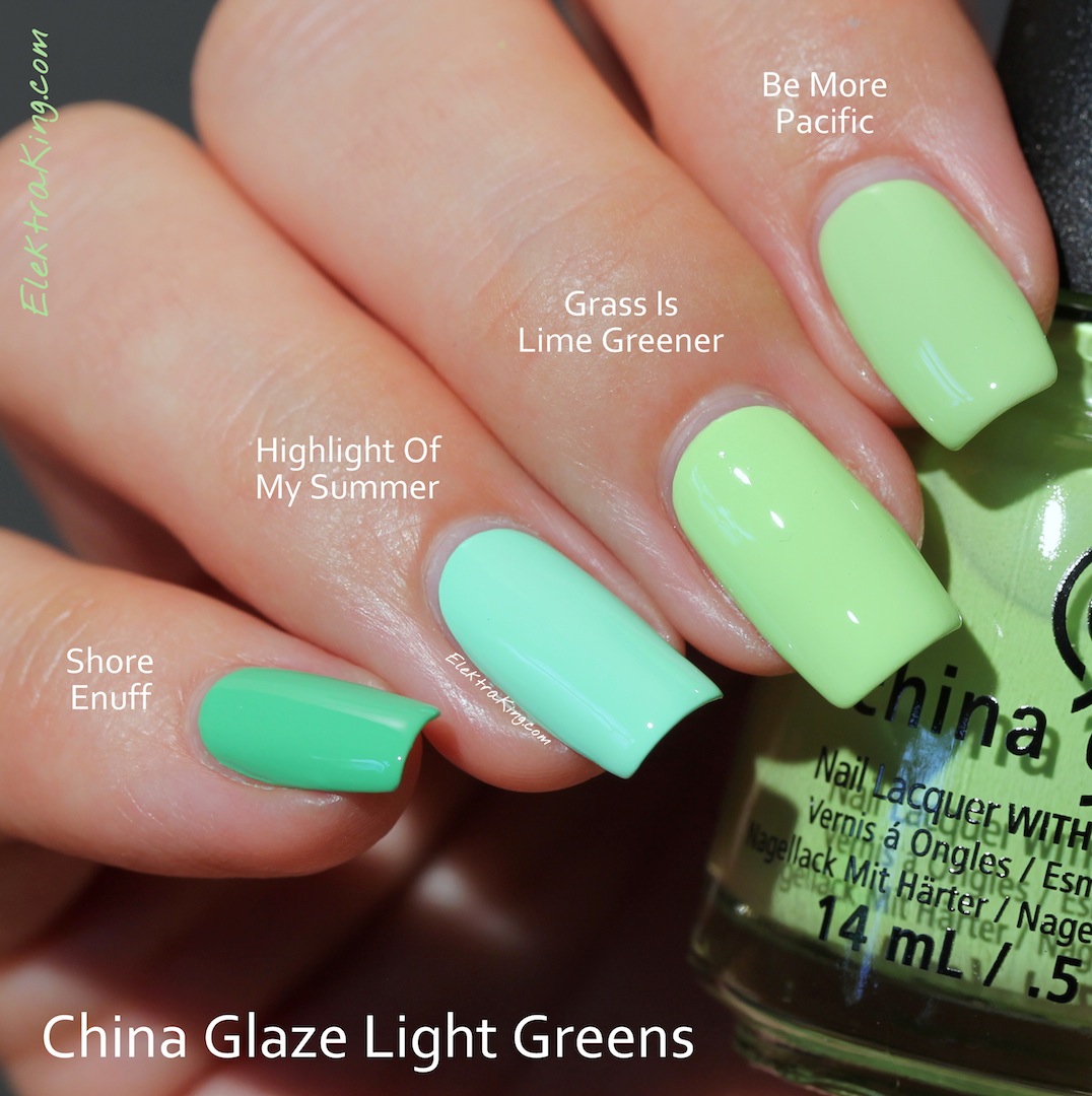 China Glaze Light Green Comparison