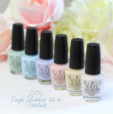OPI Soft Shades 2016 Pastels: I Am What I Amethyst, It's a Boy!, It's in the Cloud, One Chic Chick, Stop I'm Blushing, This Cost Me a Mint